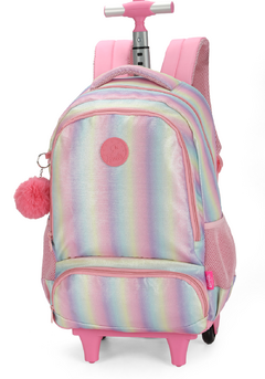 Mochila com Rodinhas Barbie Rosa Glow Arco-Íris - Luxcel na internet