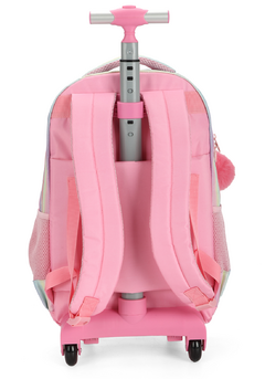 Mochila com Rodinhas Barbie Rosa Glow Arco-Íris - Luxcel