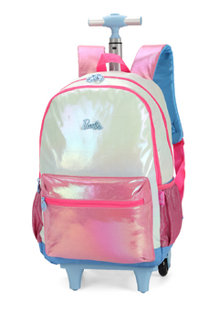 Mochila com Rodinhas Barbie Azul Holográfica - Luxcel na internet