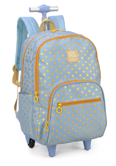 Mochila com Rodinhas Azul Poá Up4You - Luxcel