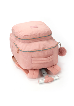 Mochila com Rodinhas e Alças Crinkle Nude Up4You - Luxcel