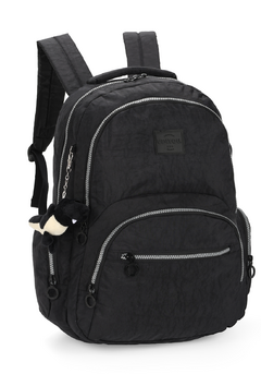 Mochila Escolar Notebook Crinkle com Chaveiro Up4You Preto - Luxcel - comprar online