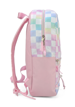 Mochila Escolar Quadriculada Rosa Up4You - Luxcel - loja online