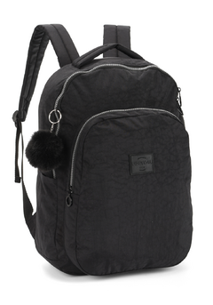 Mochila Escolar Crinkle com Chaveiro Pompom Up4You Preto - Luxcel - comprar online