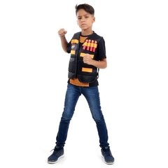 Colete Nerf Preto Com Laranja Tamanho M - Hasbro