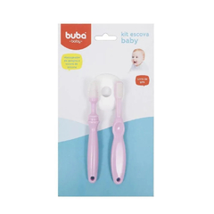 Kit Massageador e Escova Dental Rosa - Buba