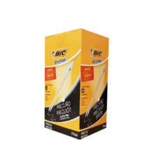 caja de birome bic cristal negro x 50u