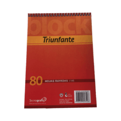 Bloc A5 80 hojas rayado TRiunfante