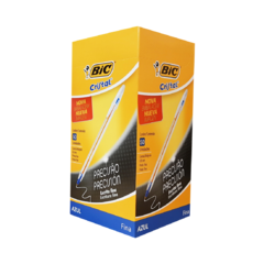 caja de biromes bic cristal azul x 50u