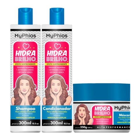 My Phios Kit Hidra Brilho - Shampoo, Condicionador e Máscara