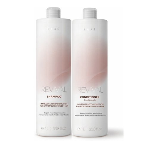 Braé Revival Kit Profissional Reconstrutor - Shampoo 1L e Condicionador 1L