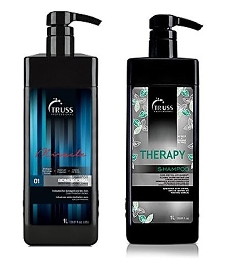 Kit Truss Duo Shampoo Bidimensional Miracle 1000ml + Truss Lavatório Therapy Shampoo 1000ml