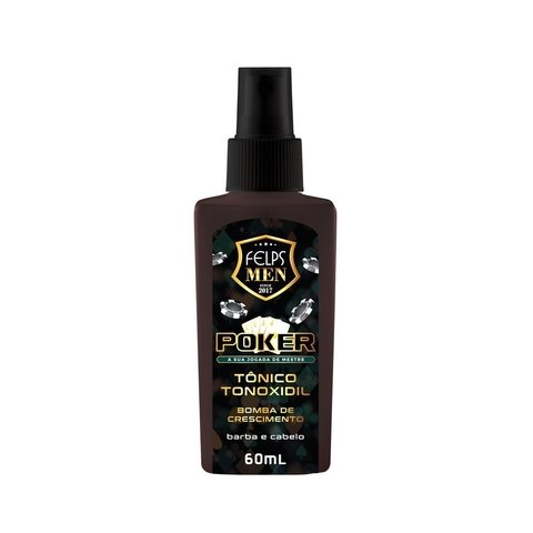 Felps Men Tônico Tonoxidil para Cabelo e Barba Poker 60ml - P