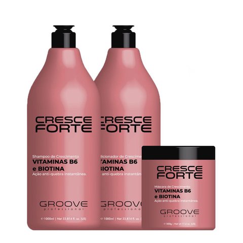 Groove Professional Cresce forte - Kit Shampoo e Condicionador 1L + Máscara 500g