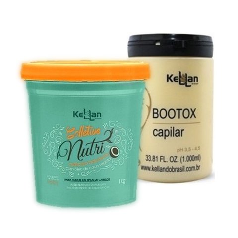 Kellan Kit Desmaia Cabelo 2x1Kg - Máscara de Coco e Bootox Capilar