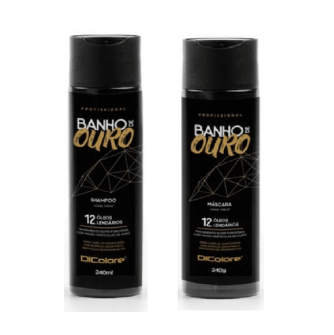 kit Dicolore Banho de Ouro Shampoo 240ml + Dicolore Banho de Ouro Máscara 240g