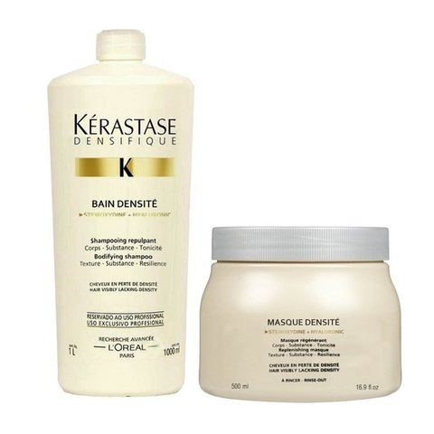 Kit Kerastase Densifique Bain Densité Shampoo 1000ml +Densifique Masque Densité Máscara 500ml