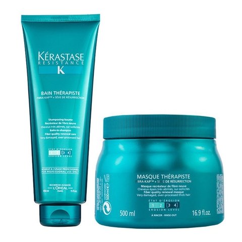 Kit Kerastase Therapiste Shampoo 450ml + Máscara 500ml