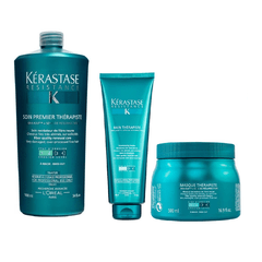 Kit Kerastase Therapiste Shampoo 450ml + Máscara 500ml + Soin Premier Condicionador 1000ml