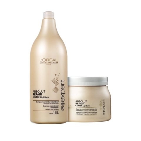 Kit Loreal Professionnel Absolut Repair Cortex Lipidium Shampoo 1500ml + Mascara 500g