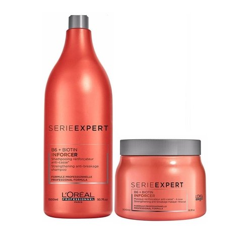 Kit Loreal Professionnel Inforcer Shampoo 1500ml + Mascara 500g