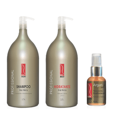 Kit Red Iron Goji Berry Shampoo 2,5L + Hidratante Goji Berry 2,5L + Cristal Oil Argan 30ml