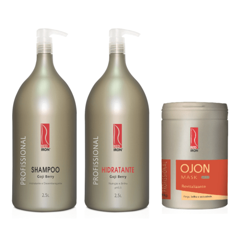 Kit Red Iron Goji Berry Shampoo 2,5L + Hidratante Goji Berry 2,5L + Ojon Máscara Revitalizante 1Kg