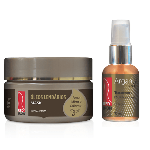 Red Iron Óleos Lendários Mask 300g + Red Iron Cristal Oil Argan 30ml