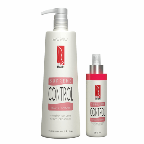 Kit Red Iron Supreme Control Redutor Capilar 1000ml + Defrizante Térmico 250ml