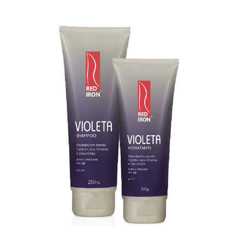 Kit Red Iron Matizador Violeta Shampoo 250ml + Hidratante Violeta 200g