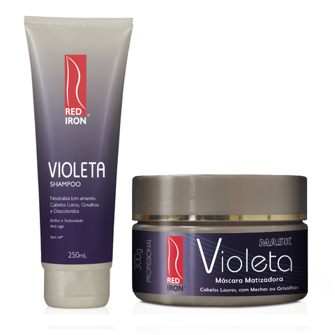 Kit Red Iron Violeta Shampoo Matizador 250ml + Violeta Máscara Matizadora 300g