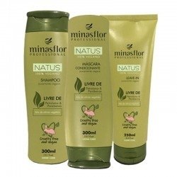 Minas Flor Kit Natus 100% Vegano - Shampoo, Máscara Condicionante 300ml e Leave-In 250ml