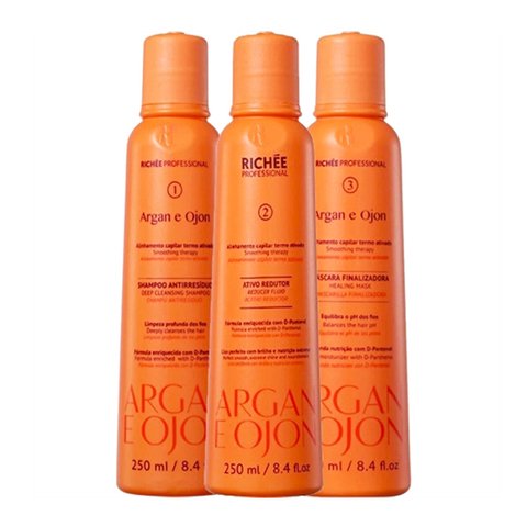 Richée Profissional Argan e Ojon Kit Escova Progressiva 3x250ml