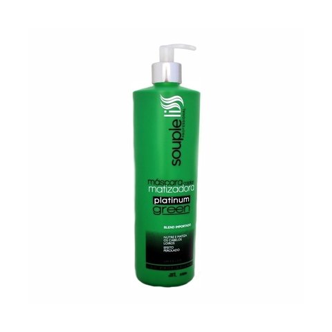 SOUPLE LISS MÁSCARA CAPILAR MATIZADORA PLATINUM GREEN 1L - R