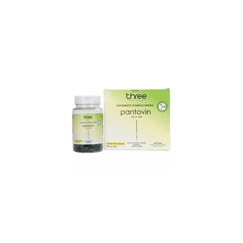 Three Therapy Pantovin Suplemento Vitamínico e Mineral 60 Cápsulas Eficaz - R