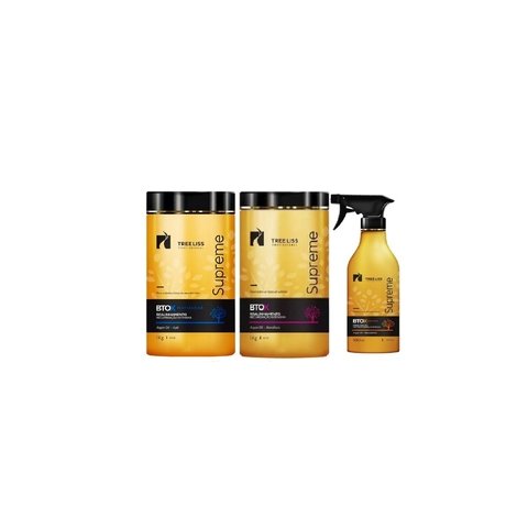 Tree Liss Kit Btox Supreme Mandioca 1kg + Btox Matizador 1kg + Tratamento Btox Spray Supreme 500ml - R