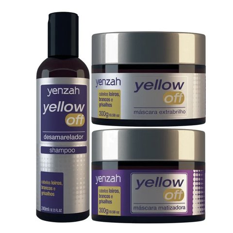 Yenzah Yellow Off Kit Shampoo 240ml + Máscara Extrabrilho 300g+ Máscara Desamareladora300g