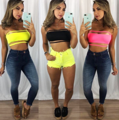 Top Retangular Neon com Transparência - 1356 - Ícone Fashion