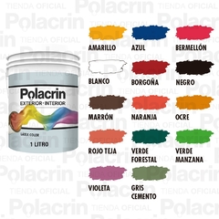 Pintura Latex Interior Exterior Polacrin Colores X 4 Litros