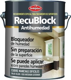 Recublock Pintura Antihumedad Blanco Sinteplast 4 lts - comprar online