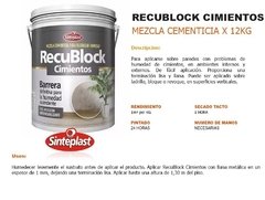 Recublock Cimientos Bloqueador De Humedad 12 Kg Sinteplast - comprar online