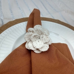 Servilleteros Flor Crochet SETx4 - comprar online