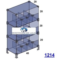 Baleiro expositor de Vidro Modulado e Temperado 40x60cm - comprar online