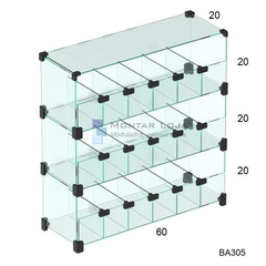Baleiro de vidro modulado Temperado 60x40x20cm - comprar online
