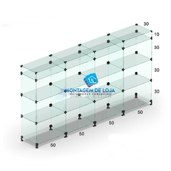 Balcão de vidro modulado com porta joia 2,00x1,10x0,30cm - comprar online