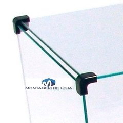Balcão de vidro modulado em L 1,00X1,00x30cm na internet