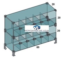 Baleiro de vidro modulado Temperado 60x40cm Promoção - comprar online