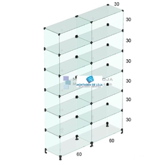 Prateleira Estante Vitrine de vidro modulado 120x180x30cm