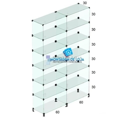 Prateleira de Vidro modulado e temperado 1,20x1,80x0,30cm