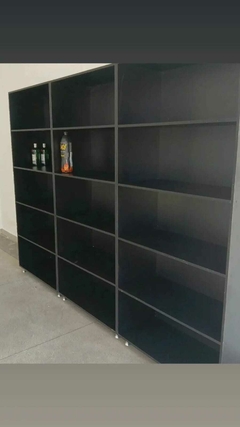 Kit 3 Prateleira de mdf preto 90x200x40cm ideal Para Adega ou distribuidora de bebidas na internet